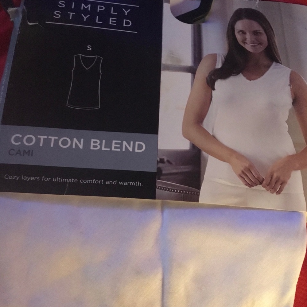 Simply Styled White Cotton Blend Cami ~ size Small ~ sleeveless ~